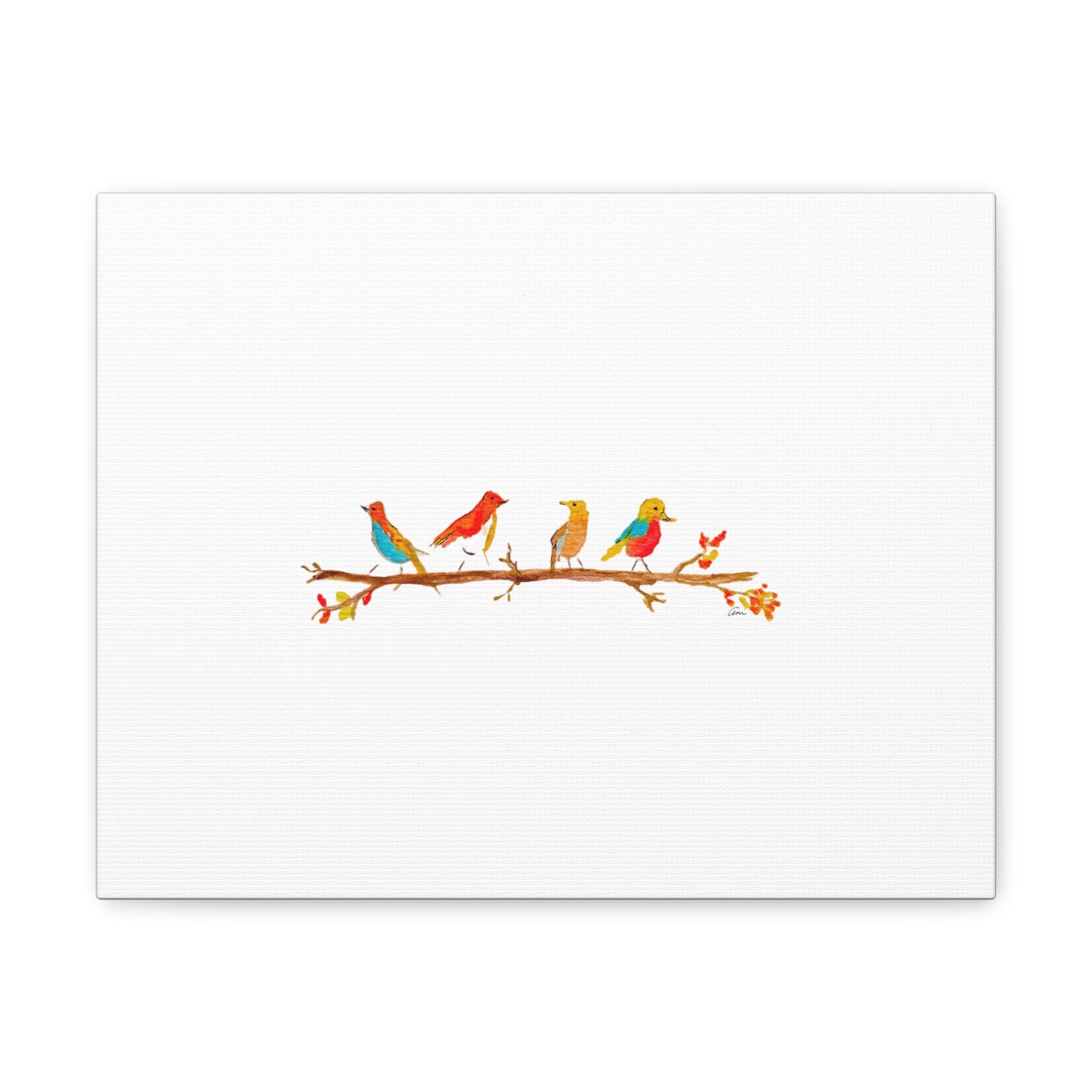 Birds on a Branch Canvas Gallery Wrap