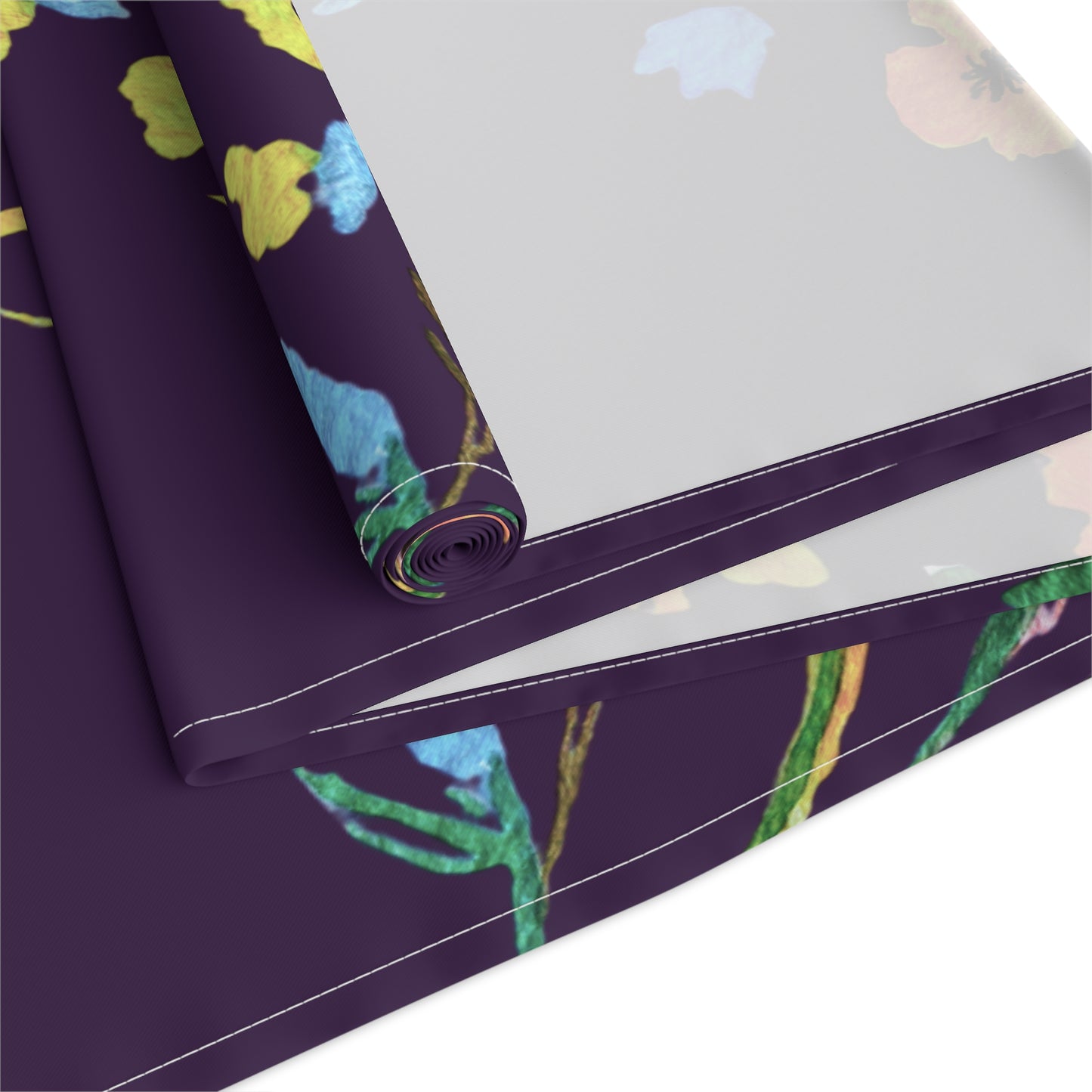 Fall Bouquet Dark Purple Table Runner (Cotton, Polyester)