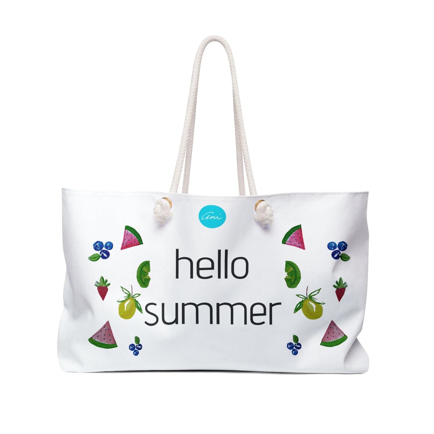 Hello Summer White Weekender Bag