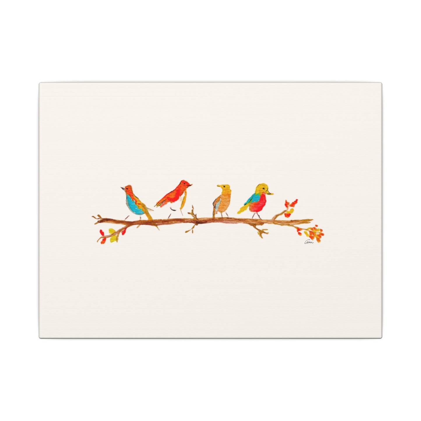 Birds on a Branch Matte Canvas Print