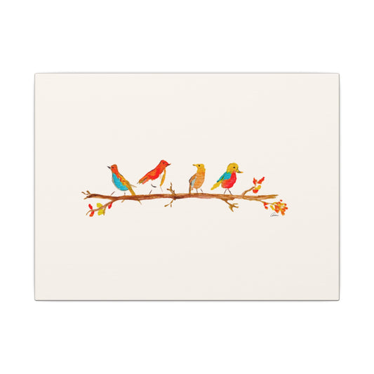 Birds on a Branch Matte Canvas Print