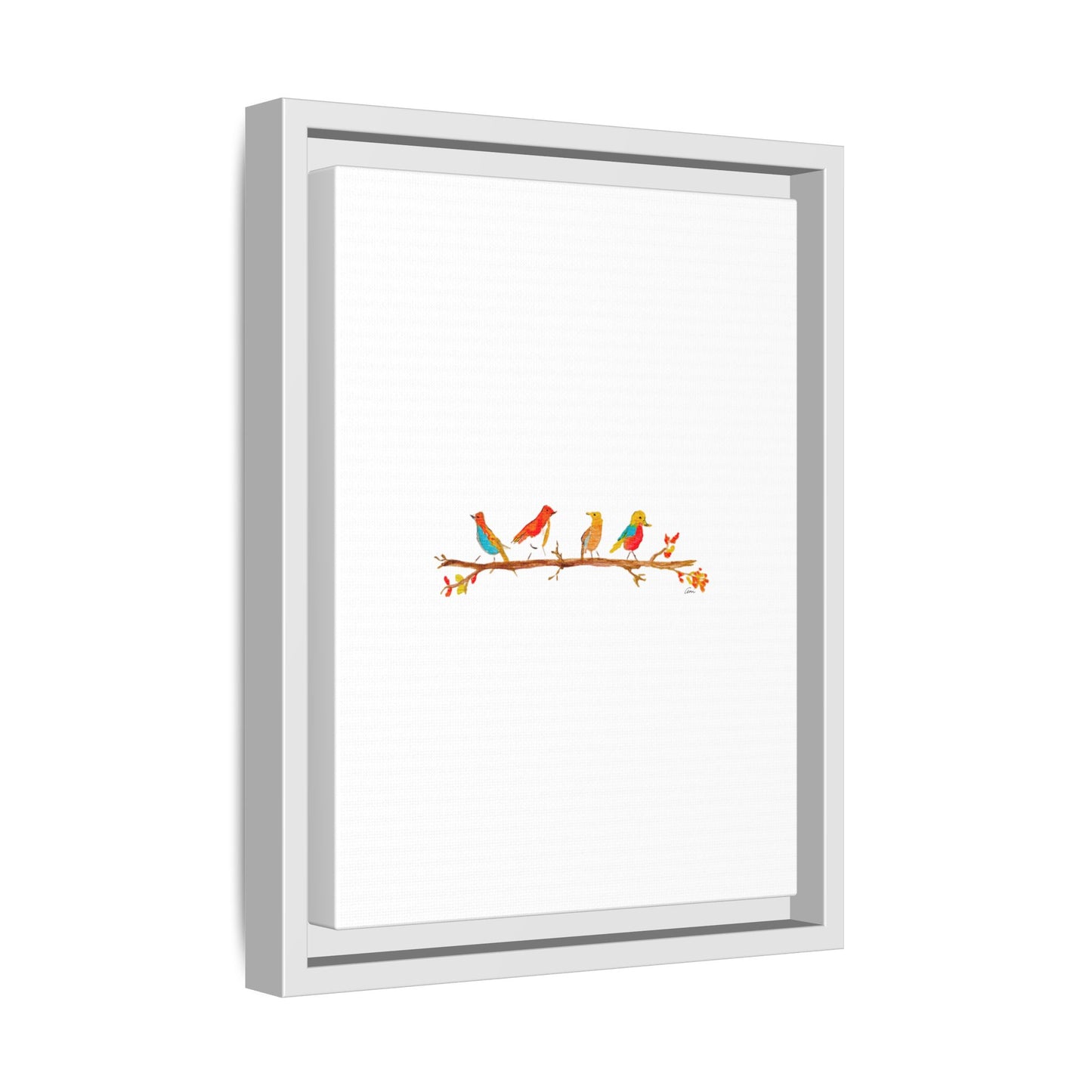 Birds on a Branch Gallery Canvas Print with Frame