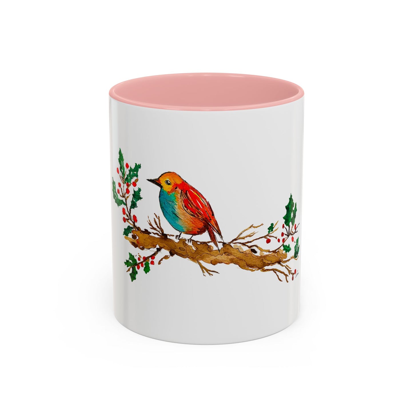 Bright Bird on a Branch Accent Coffee Mug