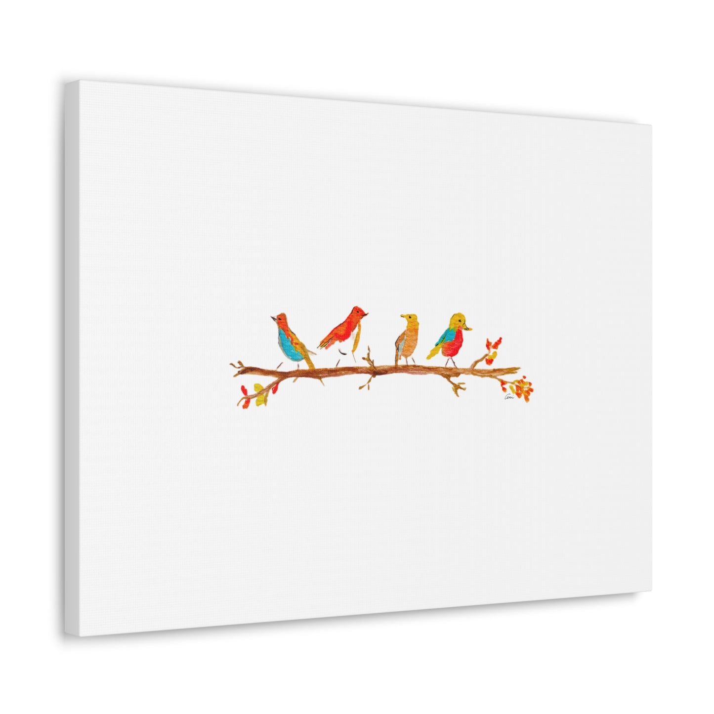 Birds on a Branch Canvas Gallery Wrap