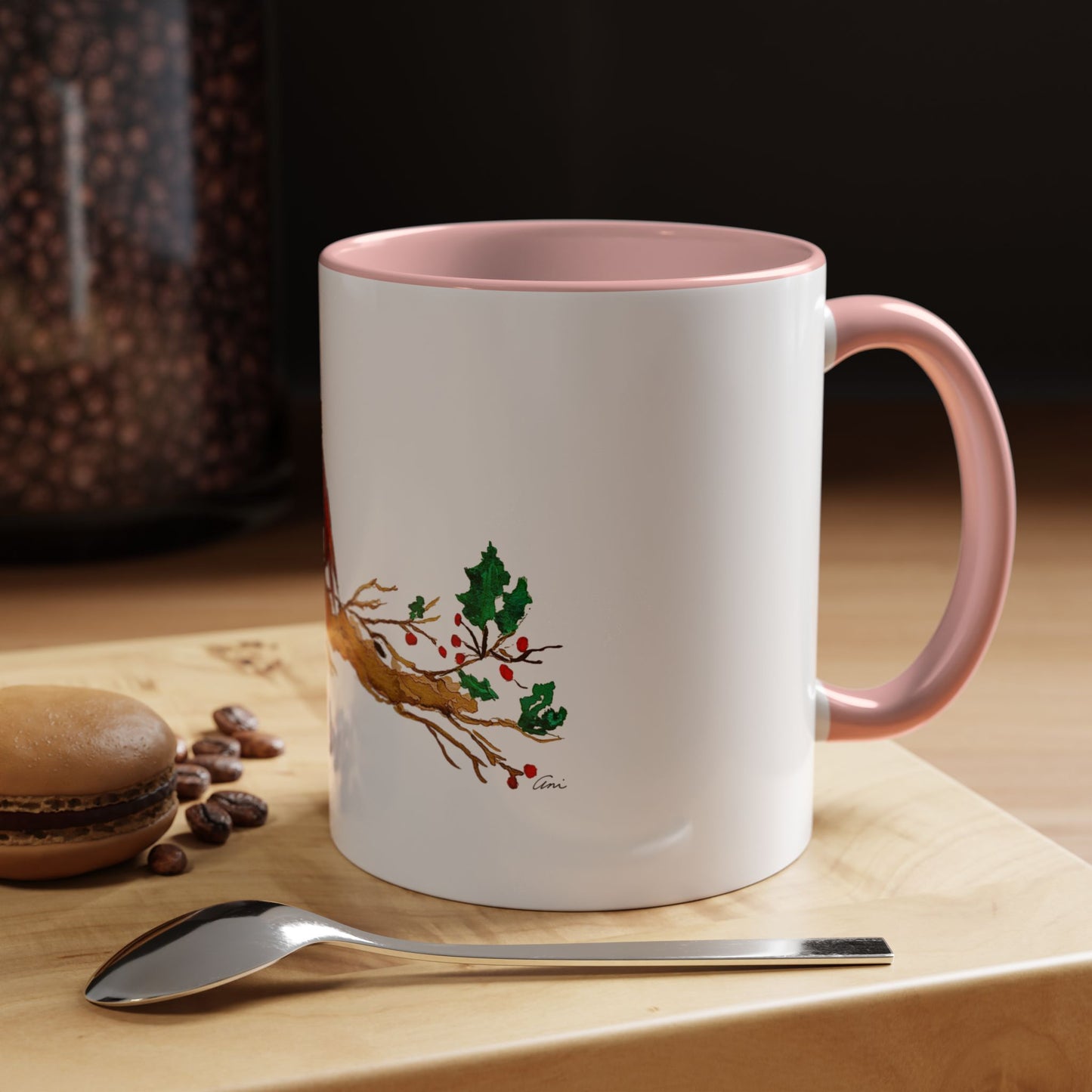 Bright Bird on a Branch Accent Coffee Mug