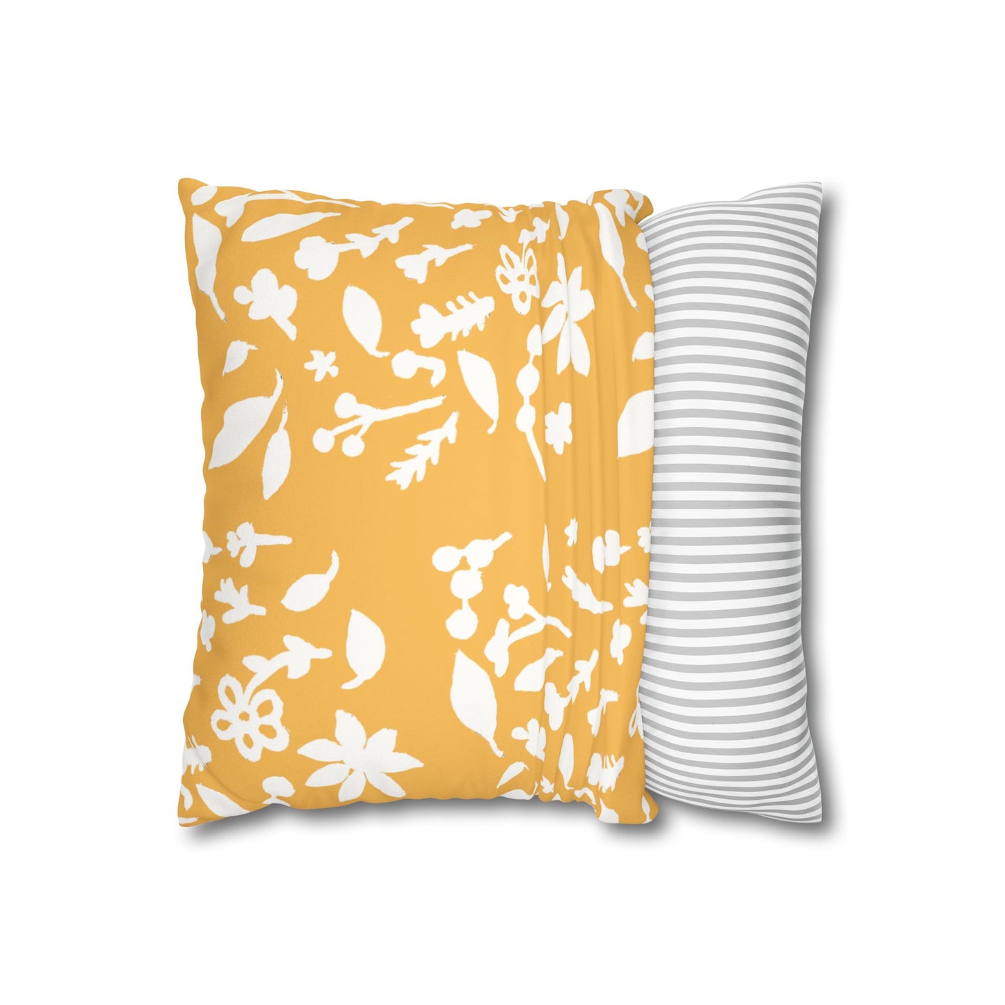 Bumblebee Fall Foliage Faux Suede Square Pillowcase