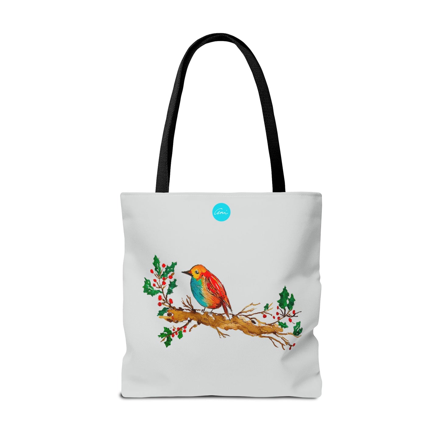 Bright Bird on a Branch Light Grey Tote Bag