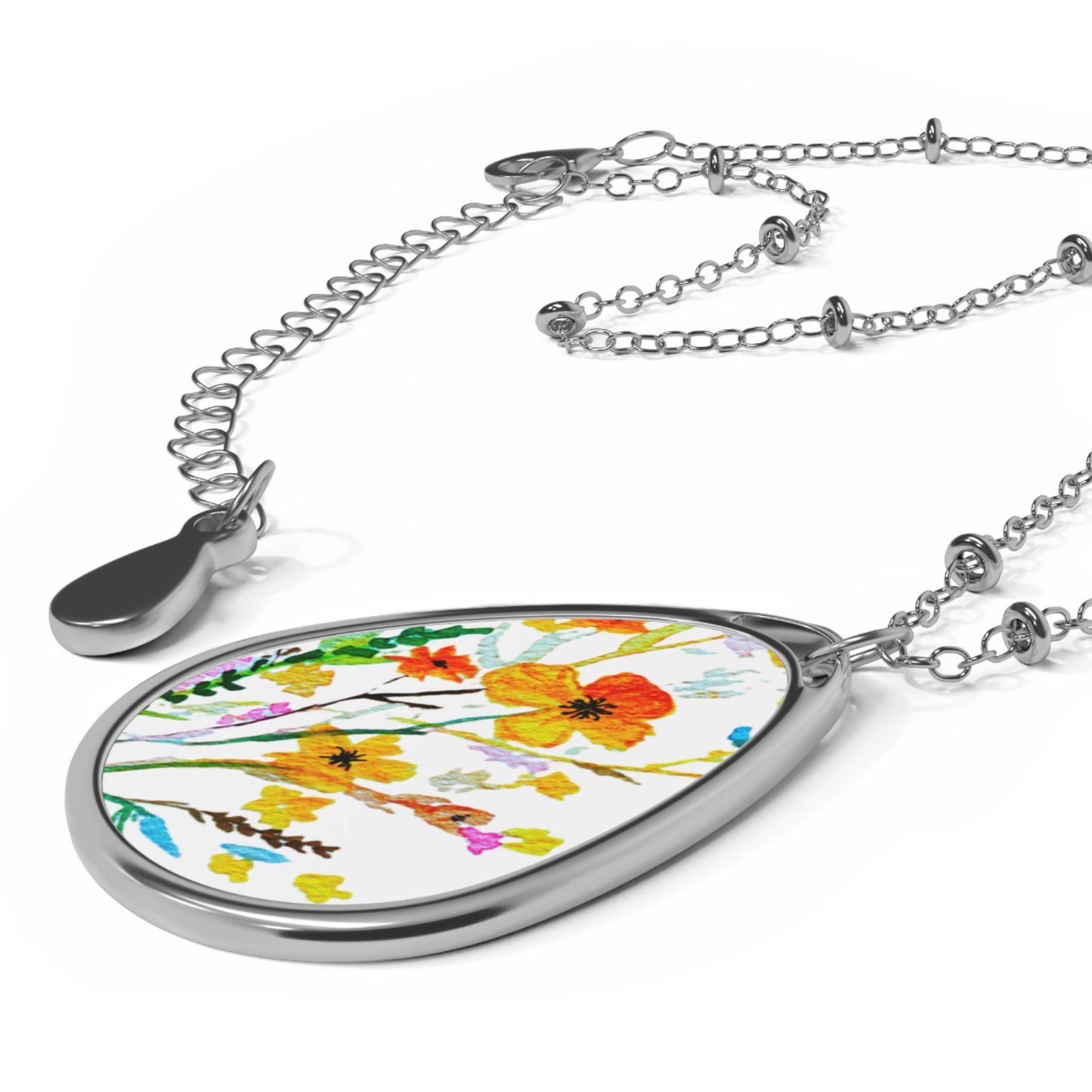 Fall Bouquet Oval Necklace