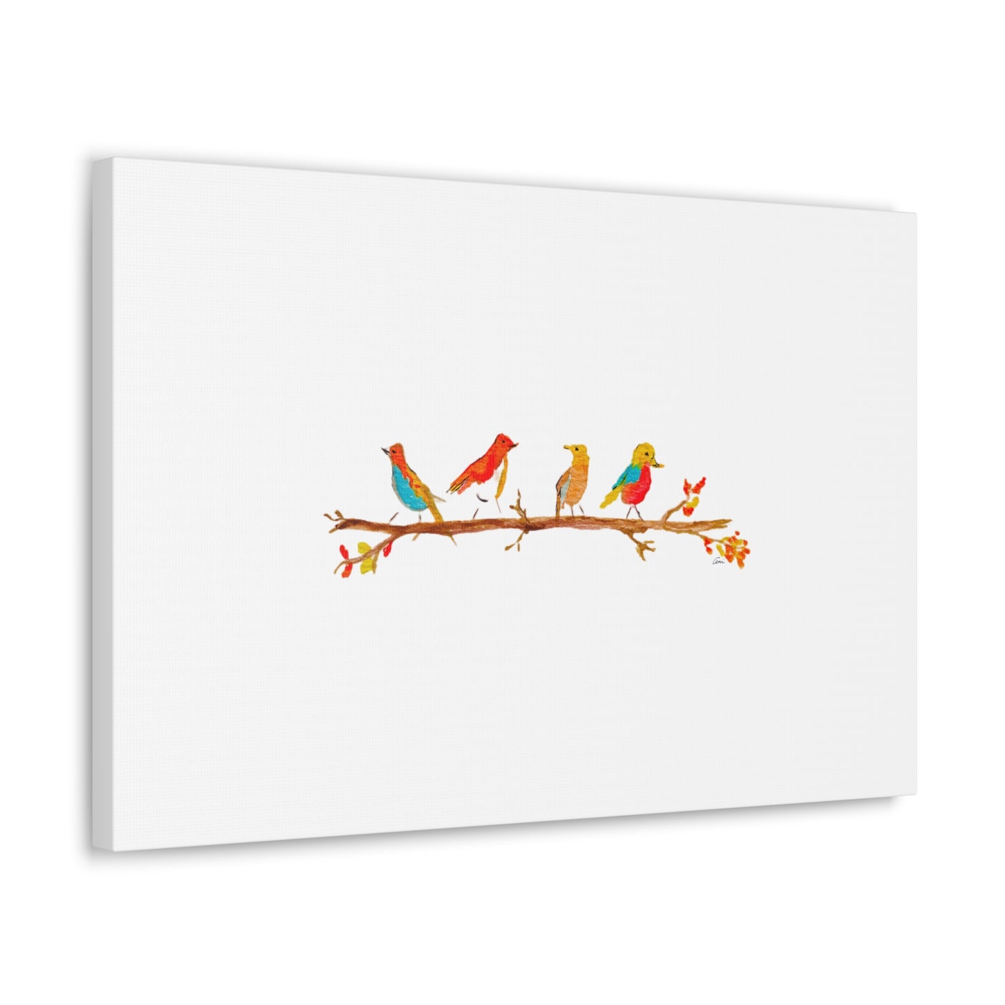 Birds on a Branch Canvas Gallery Wrap