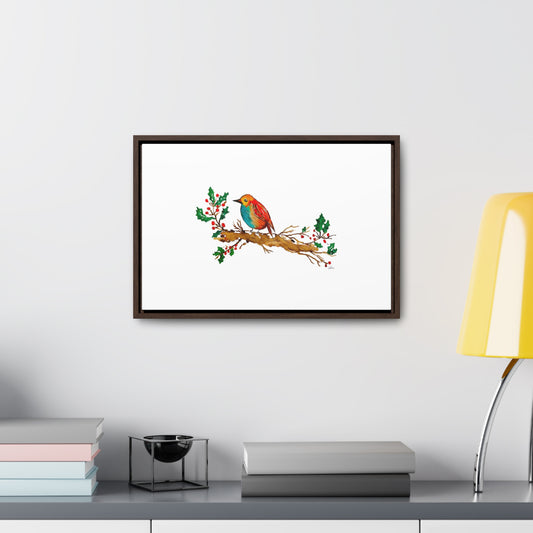 Bright Bird on a Branch Gallery Canvas Wrap with Horizontal Frame