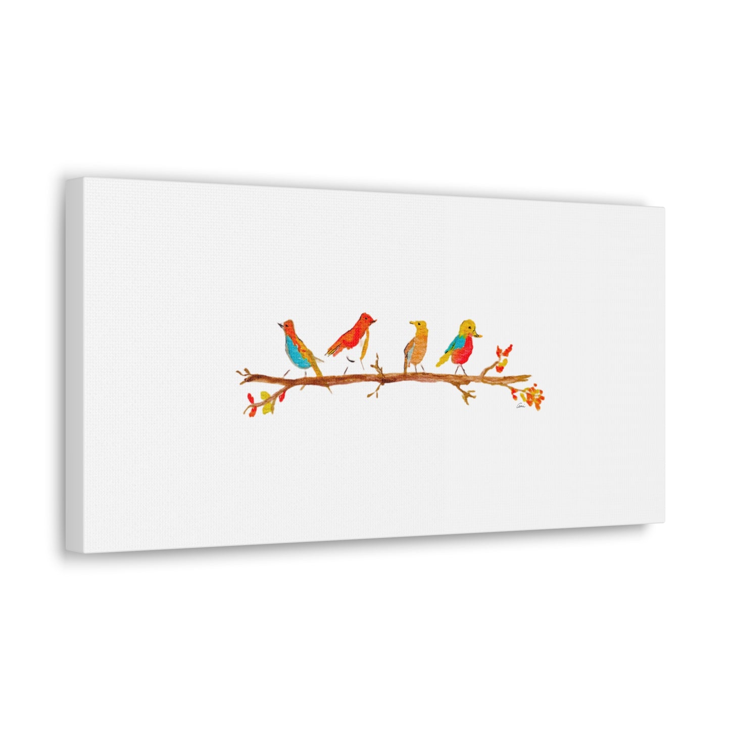 Birds on a Branch Canvas Gallery Wrap