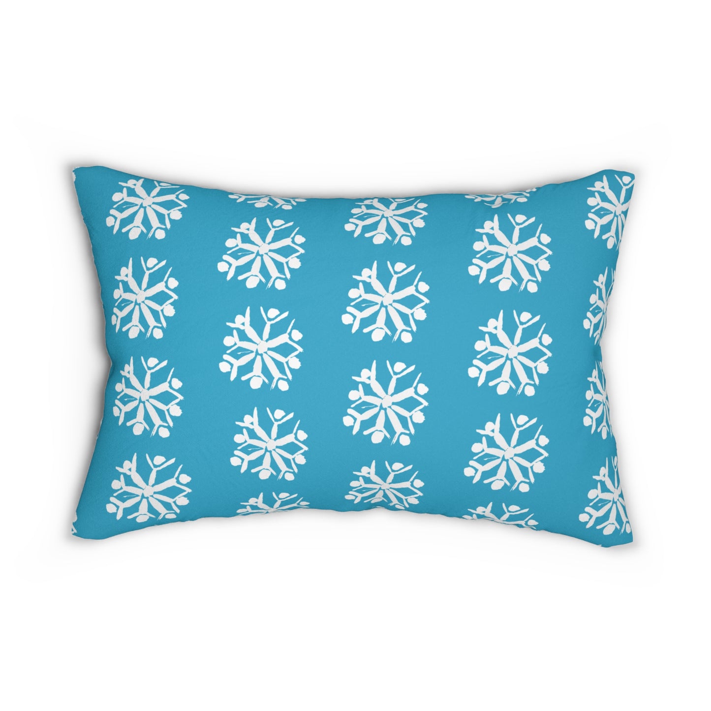 Snowflake Turquoise Lumbar Pillow