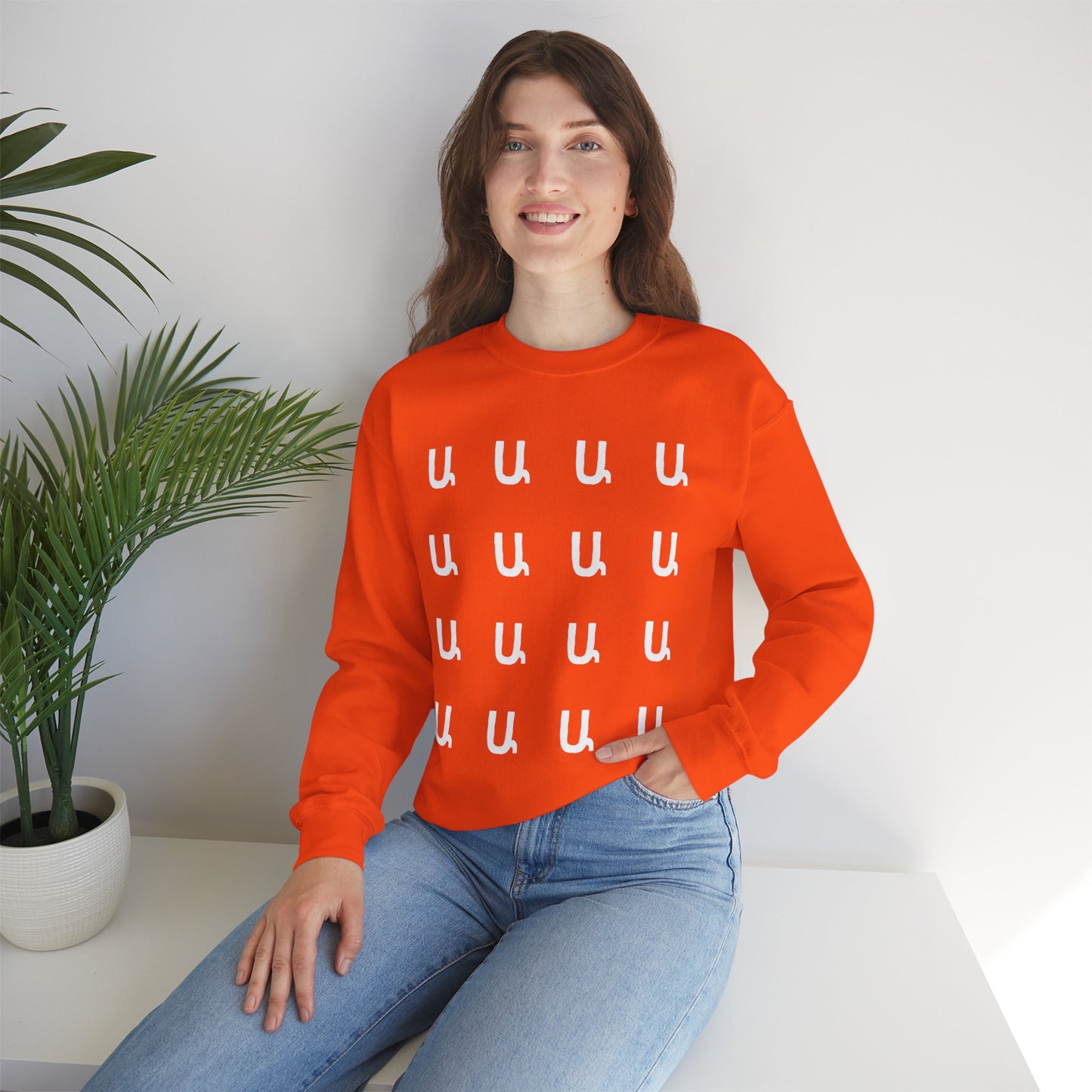 Custom Armenian Letters Unisex Sweatshirt Warm Colors