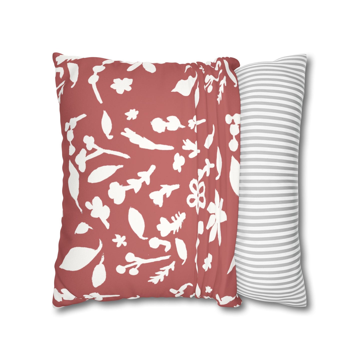 Rhubarb Fall Foliage Faux Suede Square Pillowcase