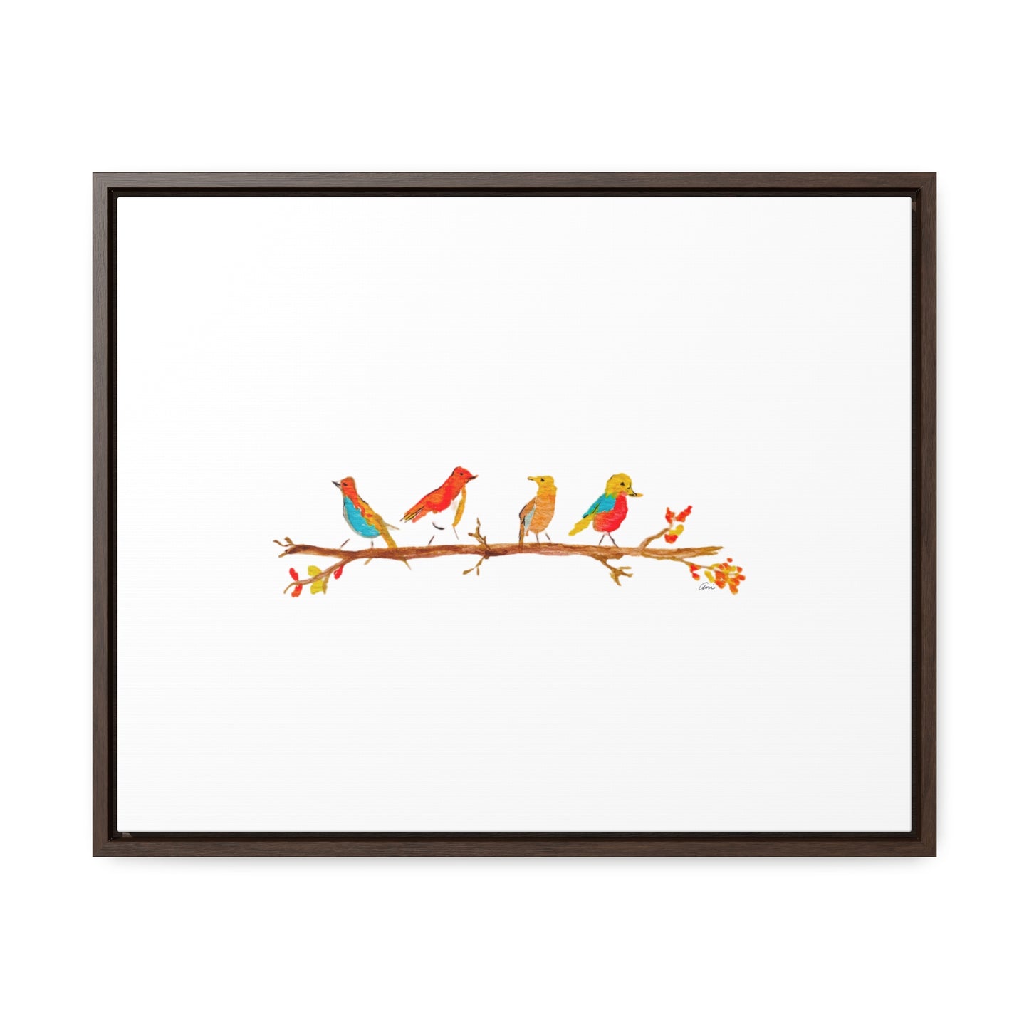 Birds on a Branch Gallery Canvas Wrap with Horizontal Frame