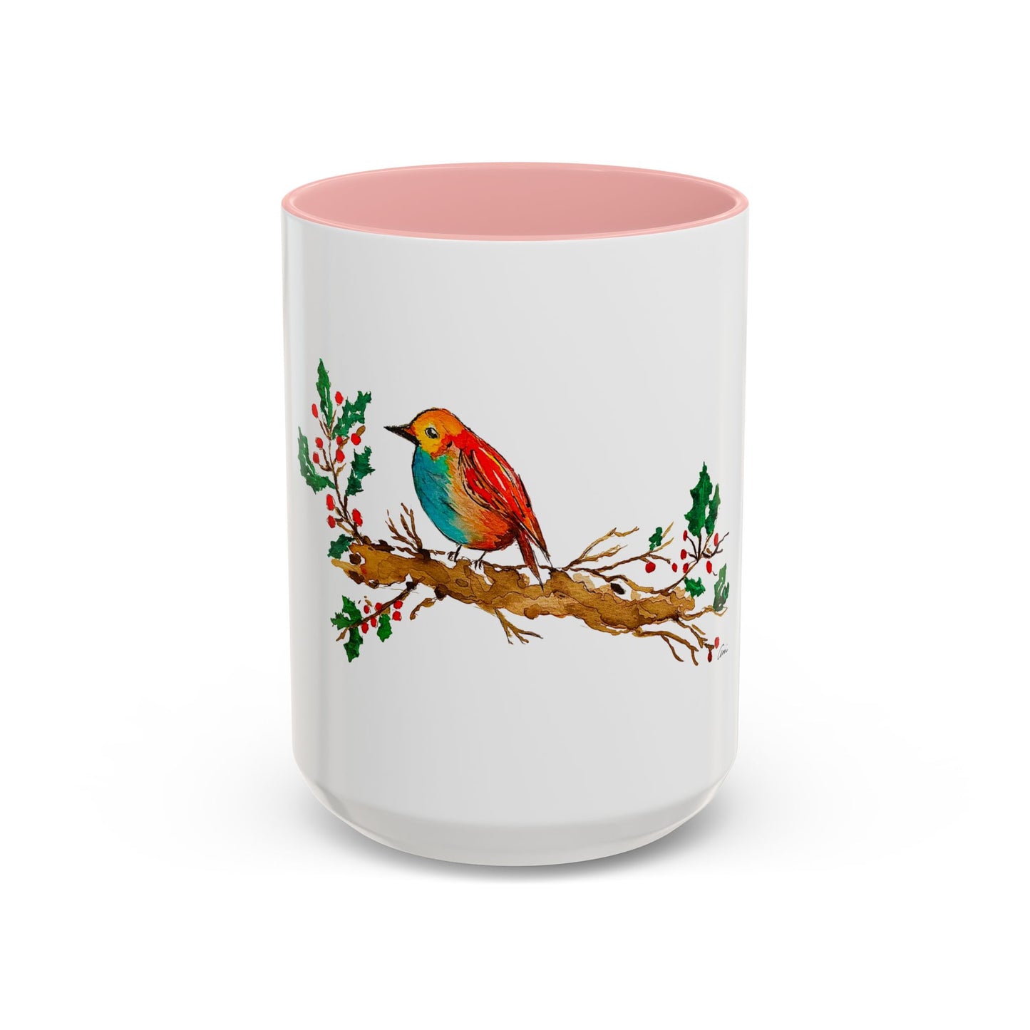 Bright Bird on a Branch Accent Coffee Mug