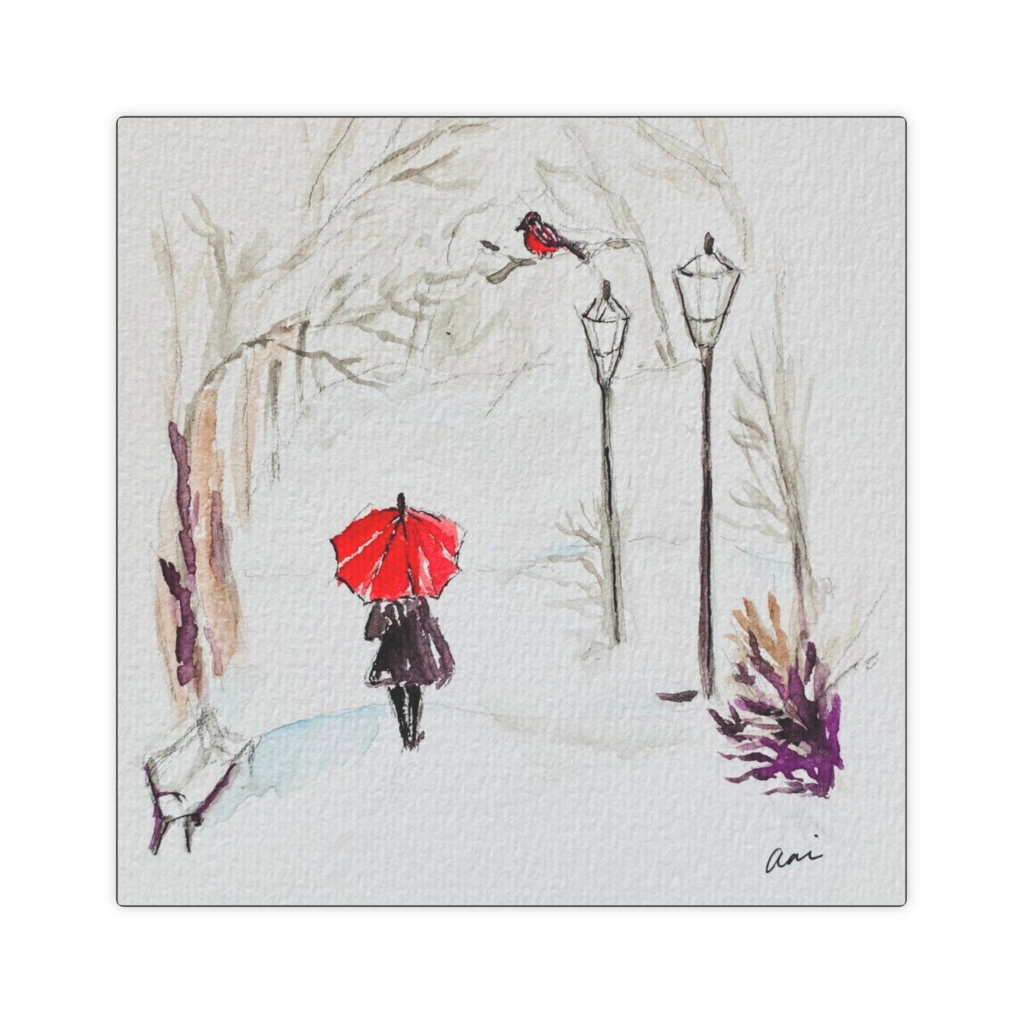 The Red Umbrella Canvas Print