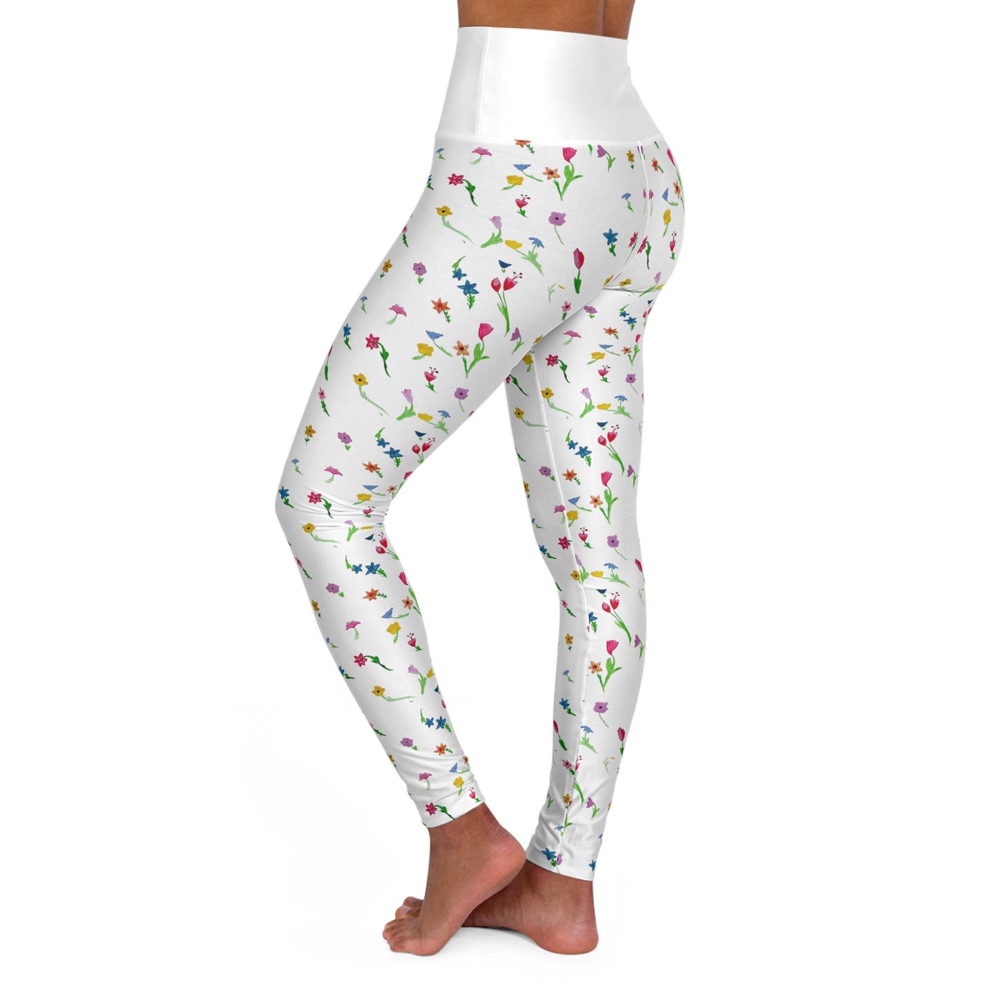 Floating Flowers High Waisted Yoga Leggings