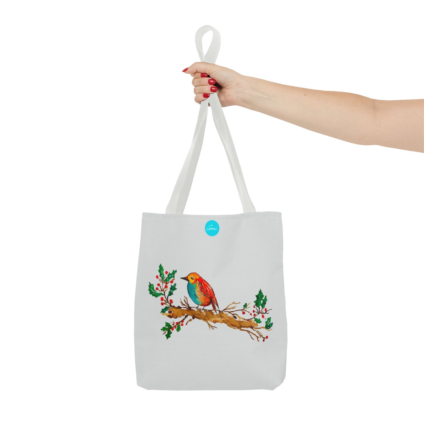 Bright Bird on a Branch Light Grey Tote Bag