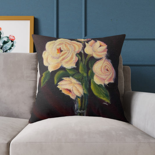 Five Roses Poly Canvas Pillow