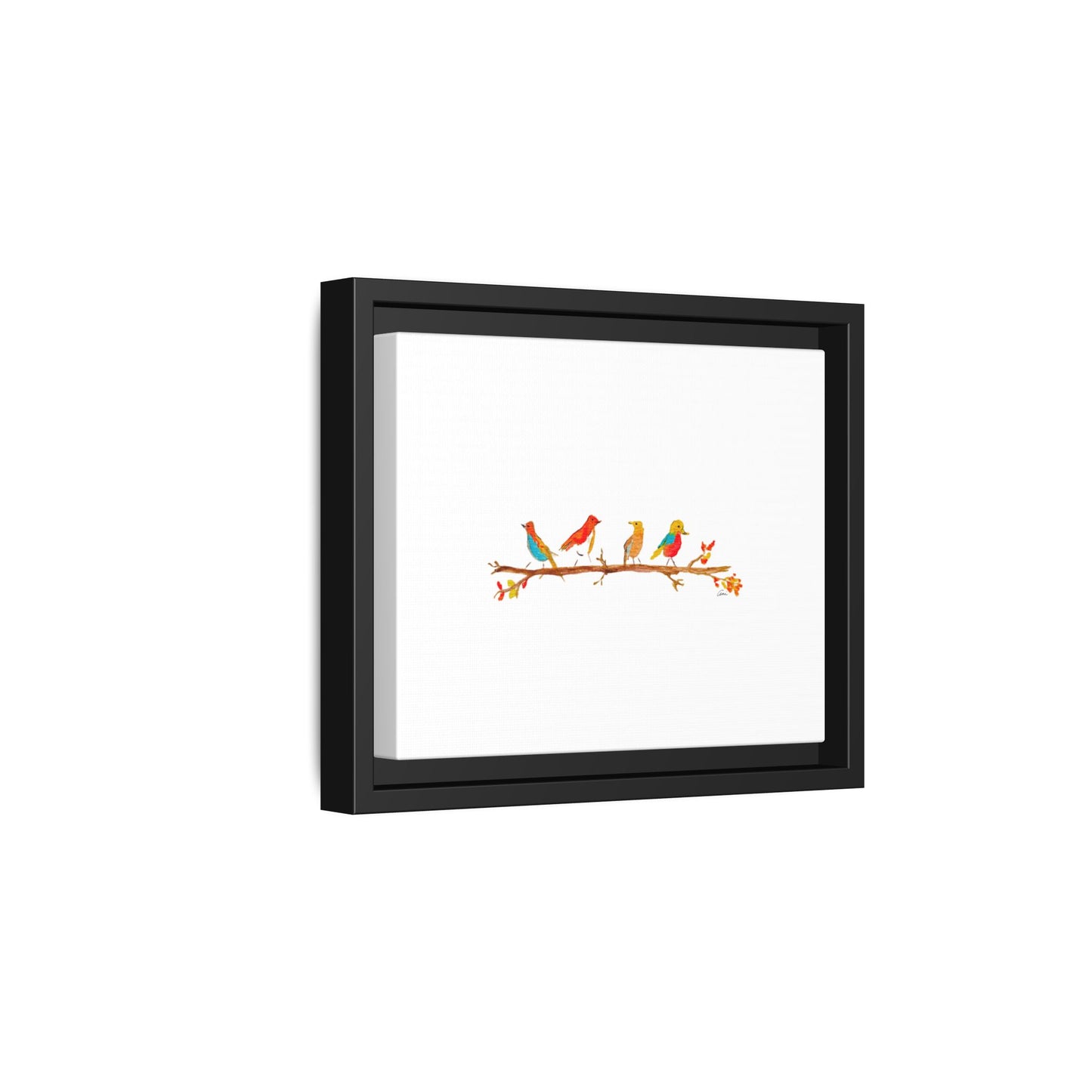 Birds on a Branch Gallery Canvas Print with Frame