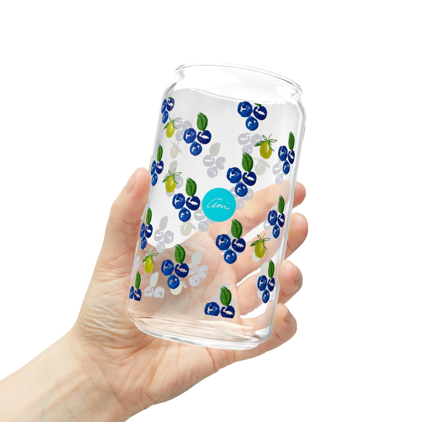 Blueberry Lemon Sipper Glass, 16oz