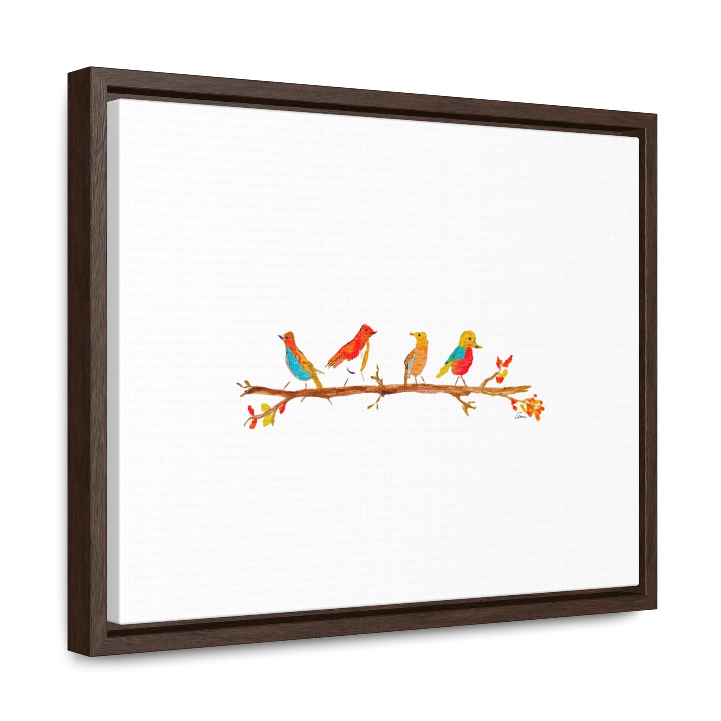 Birds on a Branch Gallery Canvas Wrap with Horizontal Frame