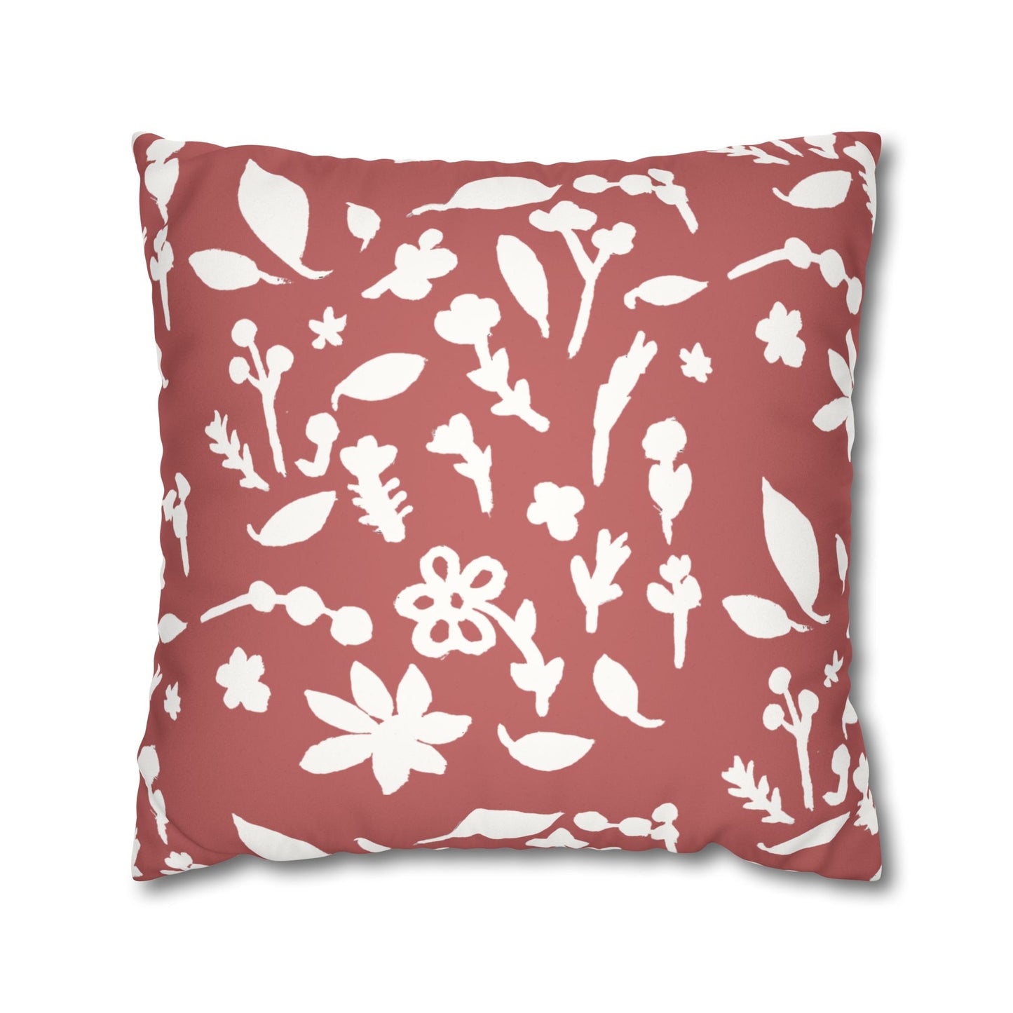 Rhubarb Fall Foliage Faux Suede Square Pillowcase