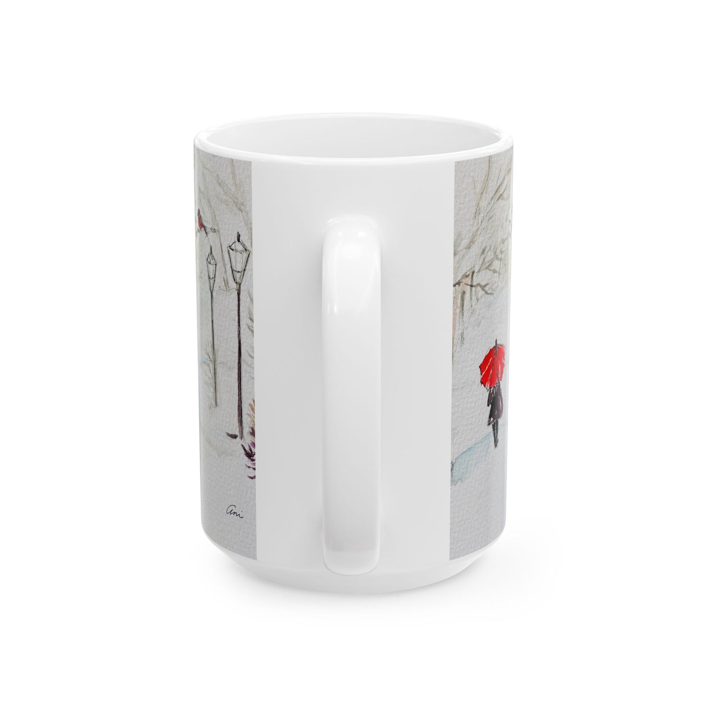 The Red Umbrella Ceramic Mug