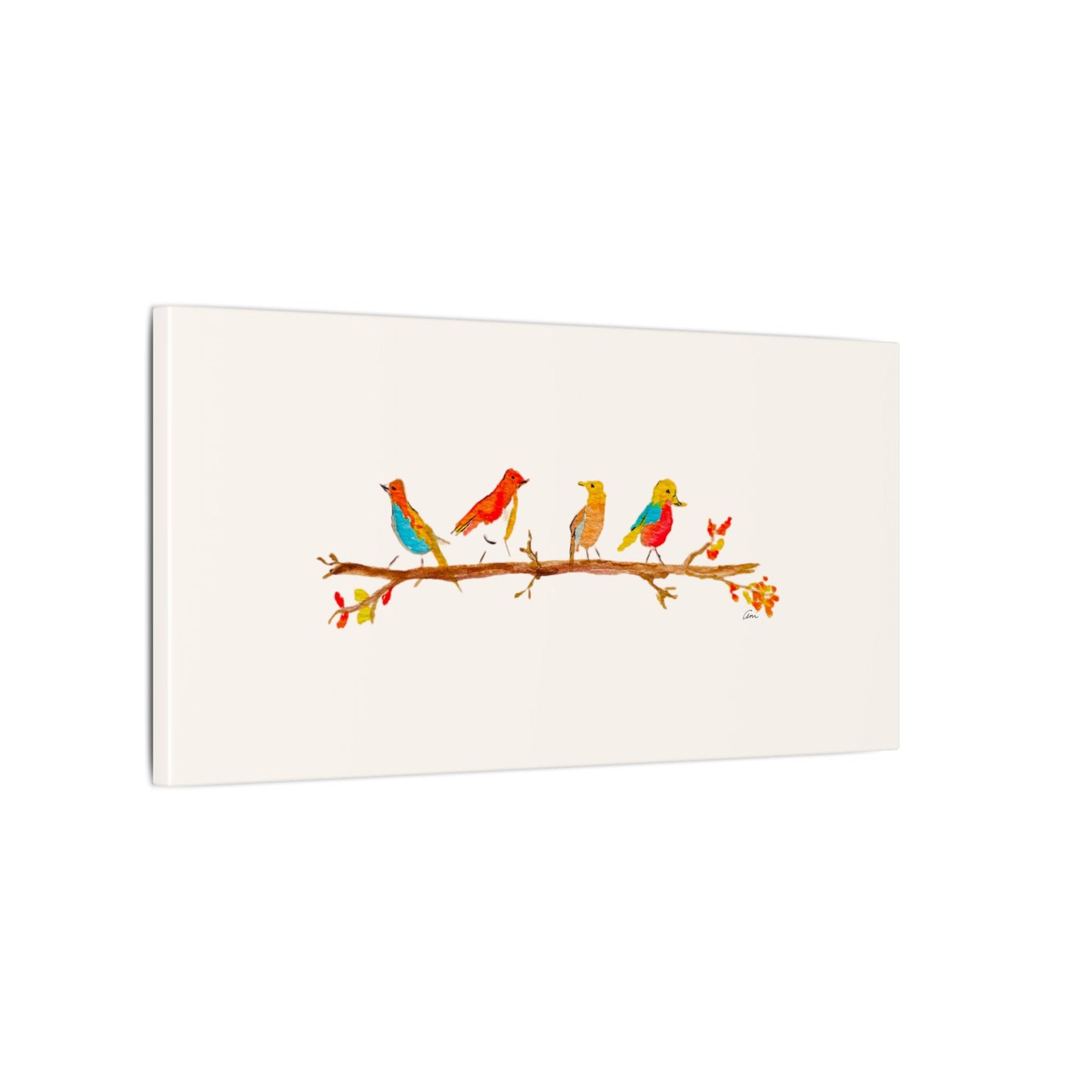 Birds on a Branch Matte Canvas Print