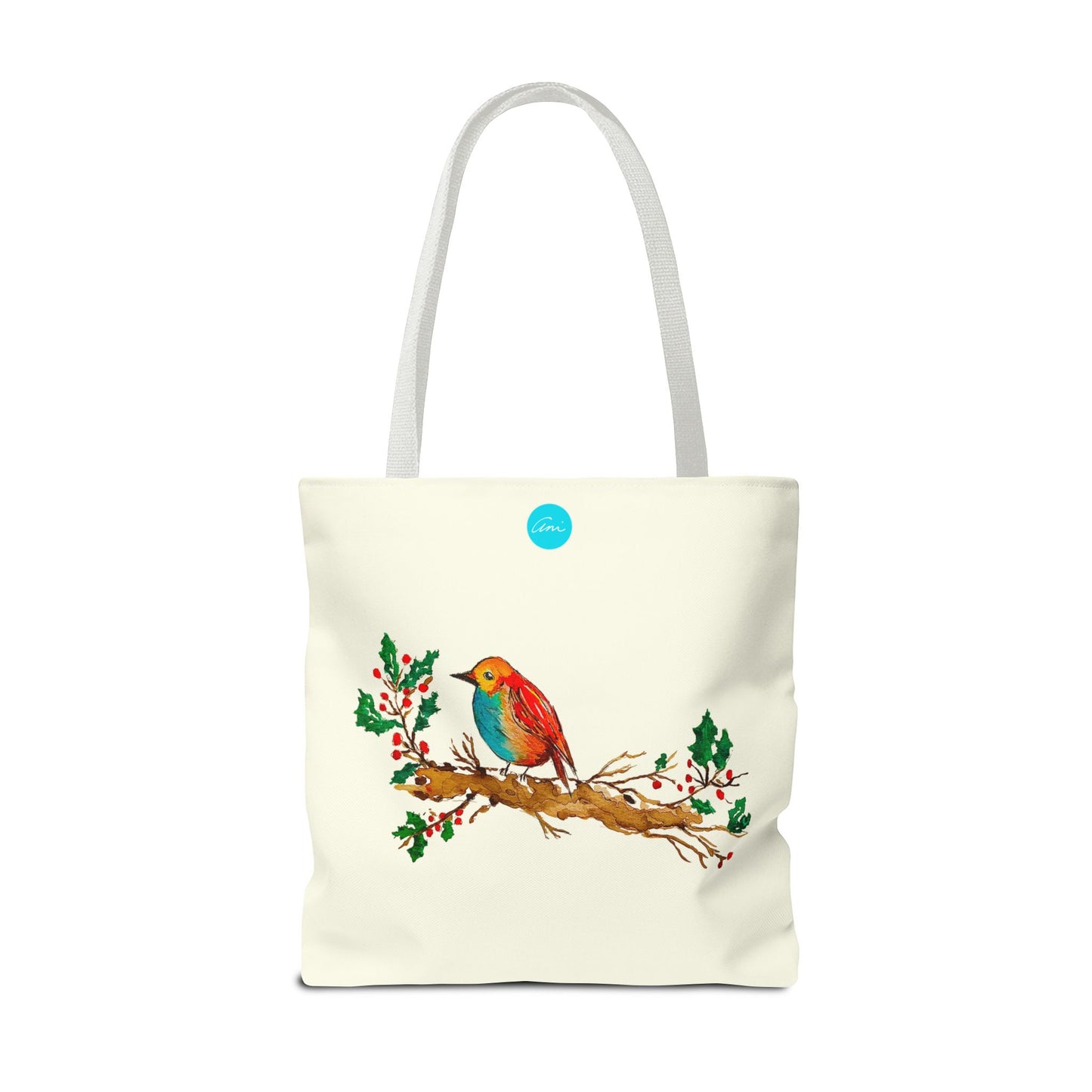 Bright Bird on a Branch Ivory Tote Bag