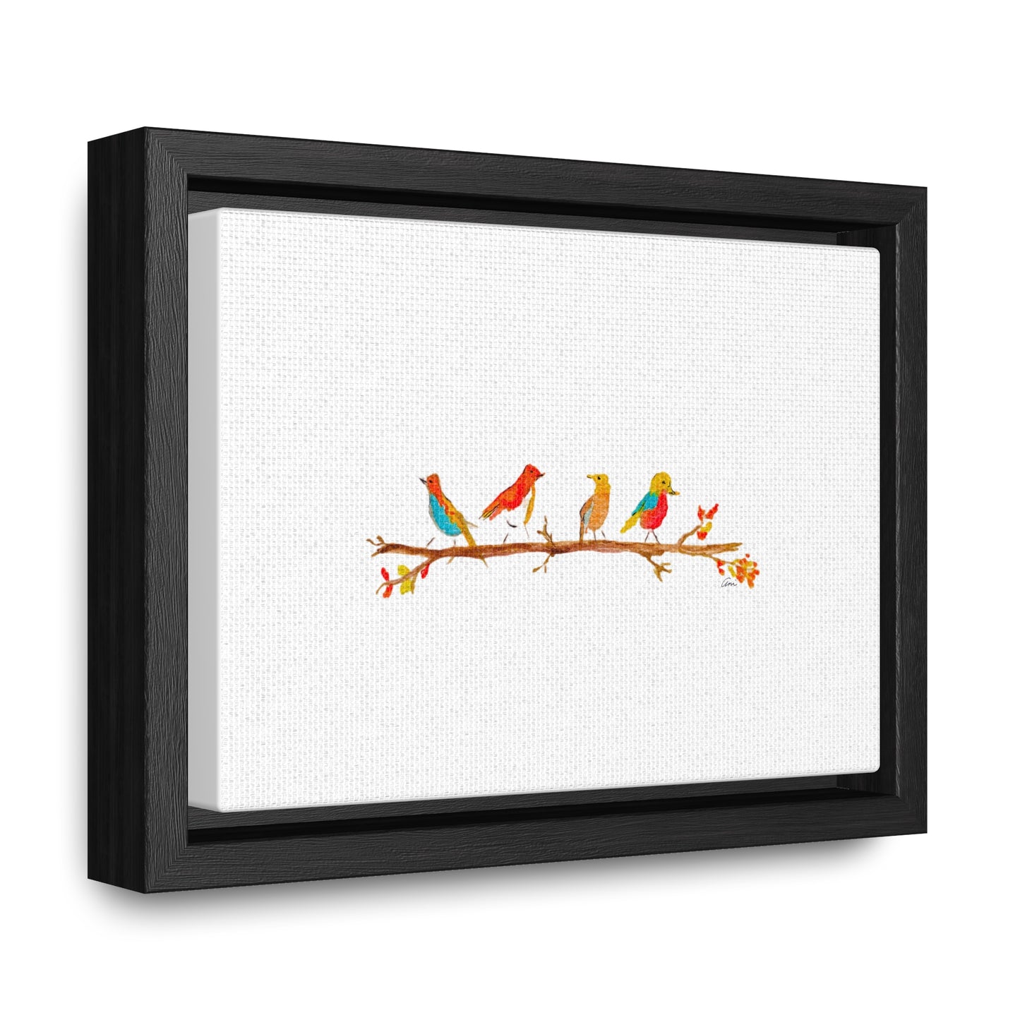 Birds on a Branch Gallery Canvas Wrap with Horizontal Frame