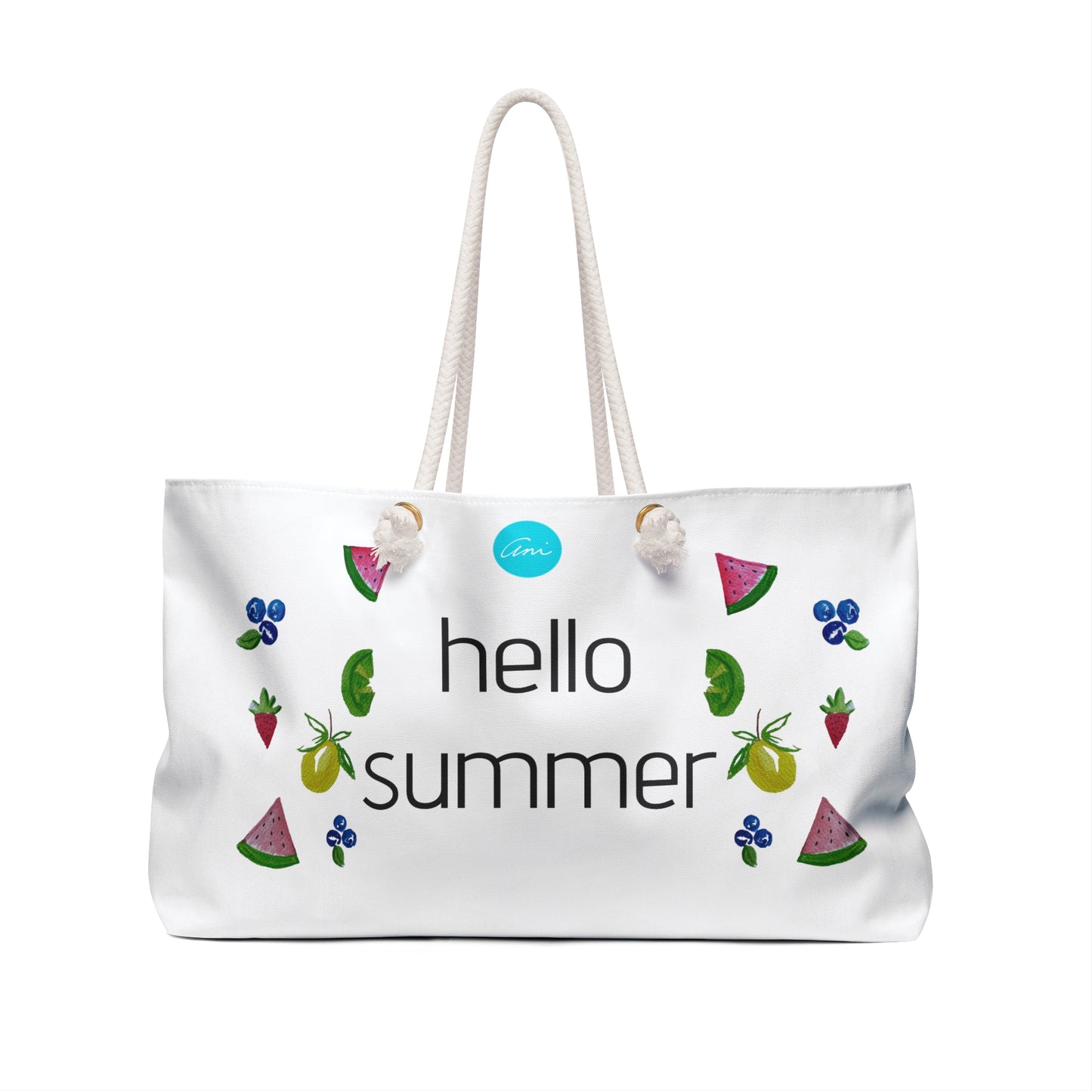 Hello Summer White Weekender Bag