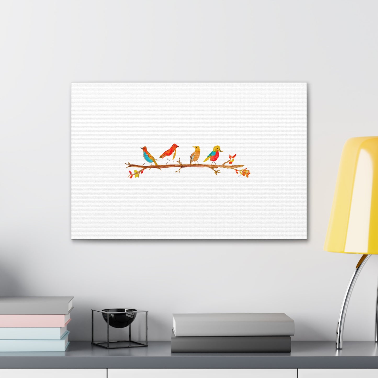 Birds on a Branch Canvas Gallery Wrap