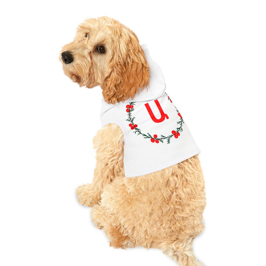 Customizable Armenian Letter Wreath White Pet Hoodie