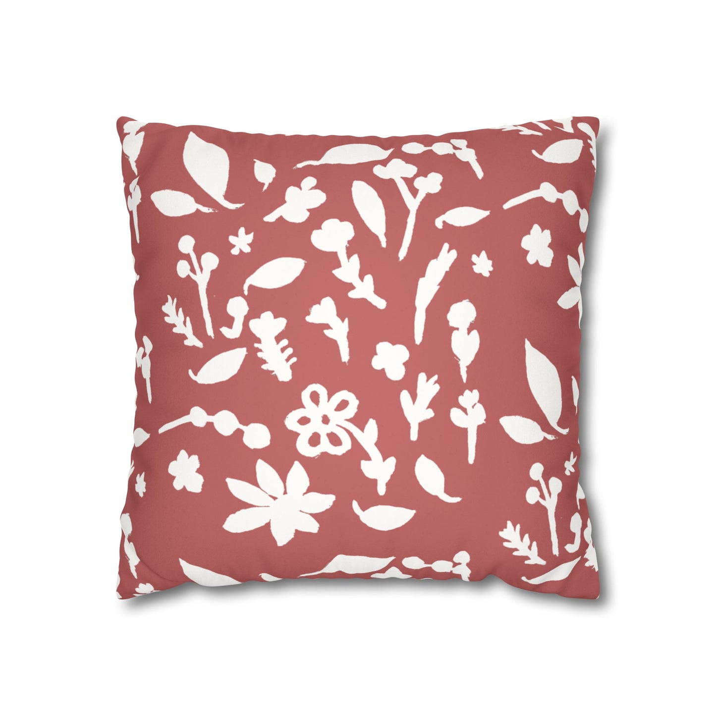 Rhubarb Fall Foliage Faux Suede Square Pillowcase