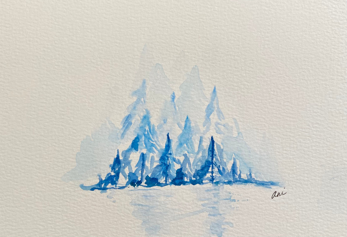 Winter Horizon Original Watercolor