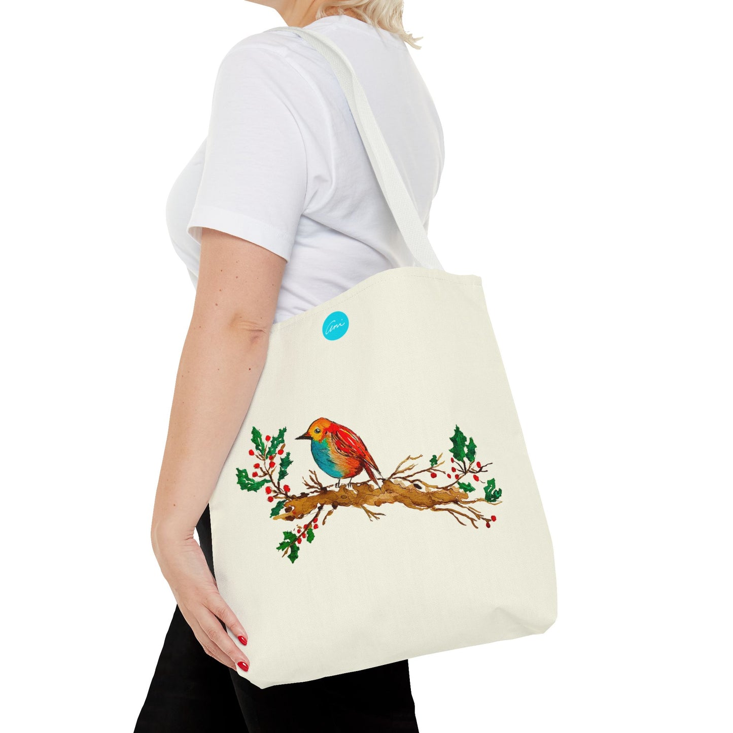 Bright Bird on a Branch Ivory Tote Bag