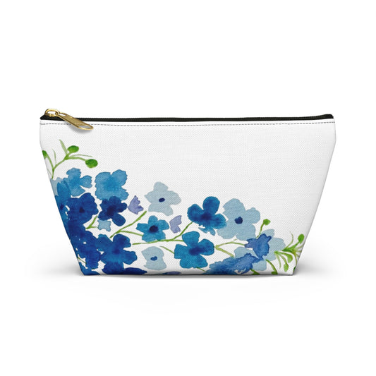 Blue Flowers Accessory Pouch