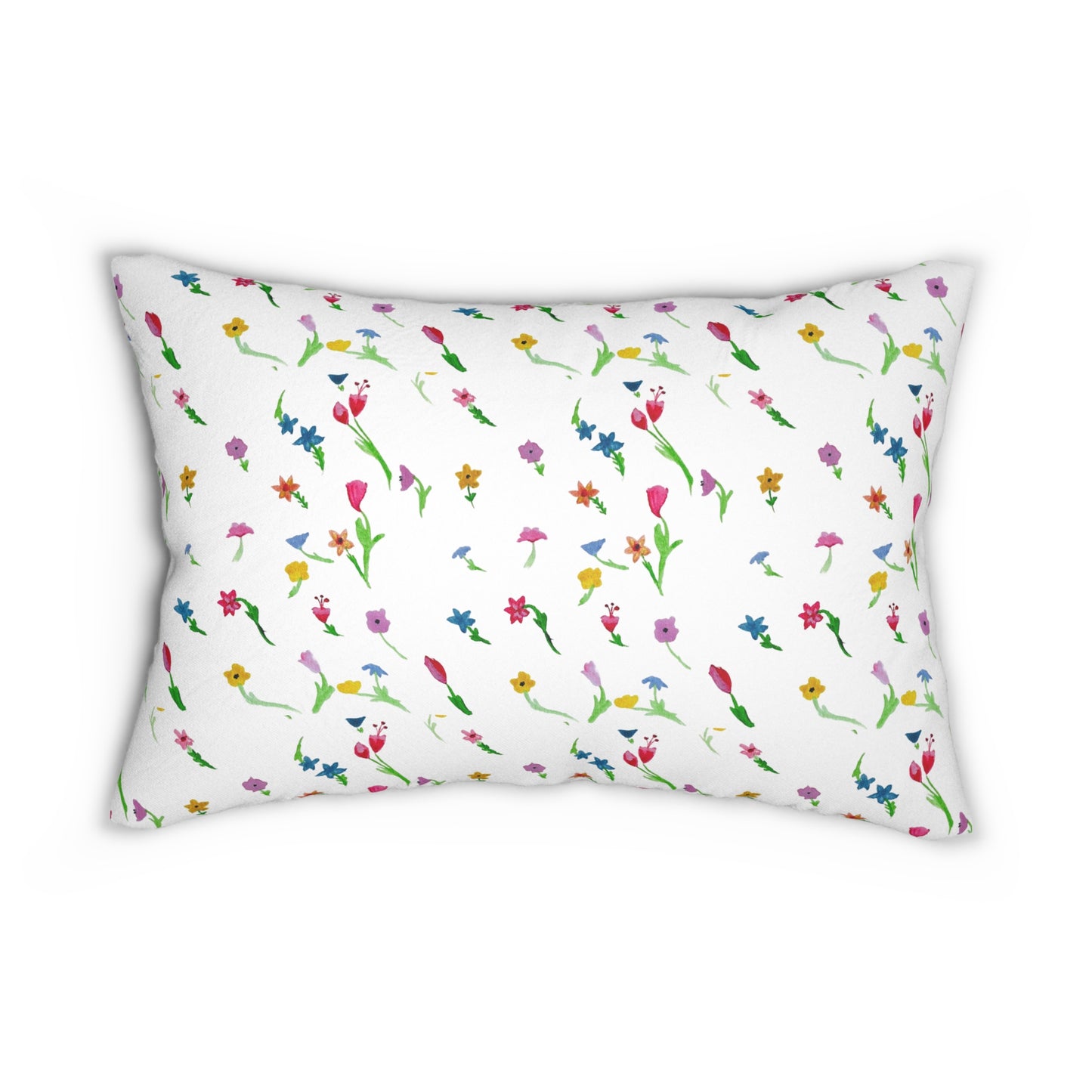 Floating Flowers Spun Polyester Lumbar Pillow