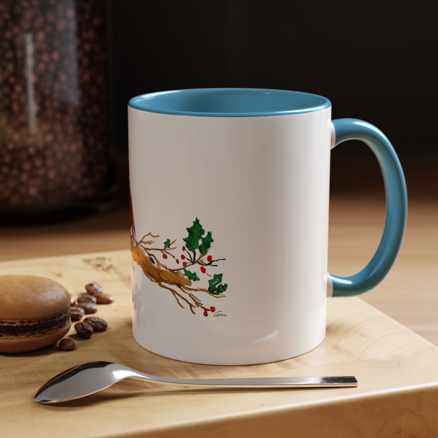 Bright Bird on a Branch Accent Coffee Mug