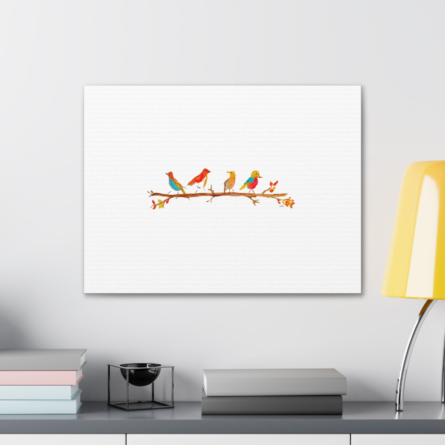 Birds on a Branch Canvas Gallery Wrap