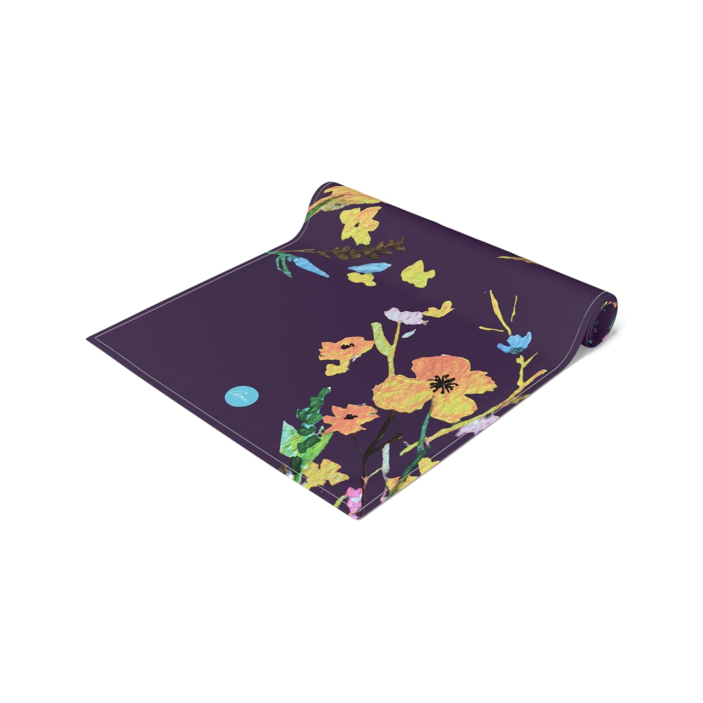 Fall Bouquet Dark Purple Table Runner (Cotton, Polyester)