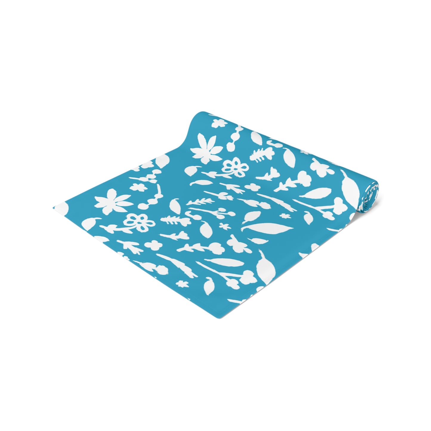 Turquoise Fall Foliage Table Runner (Cotton, Polyester)