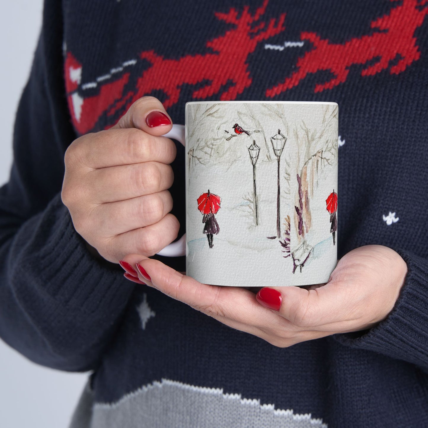 The Red Umbrella Ceramic Mug