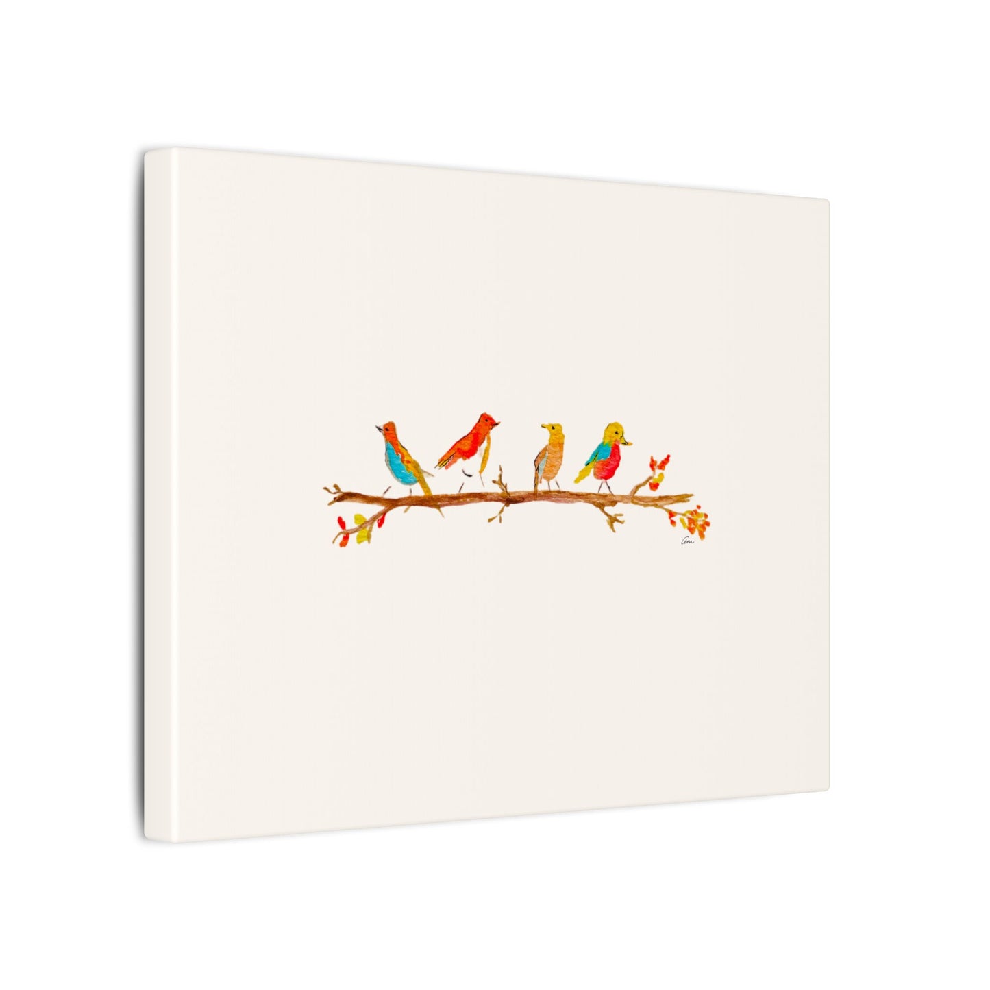 Birds on a Branch Matte Canvas Print