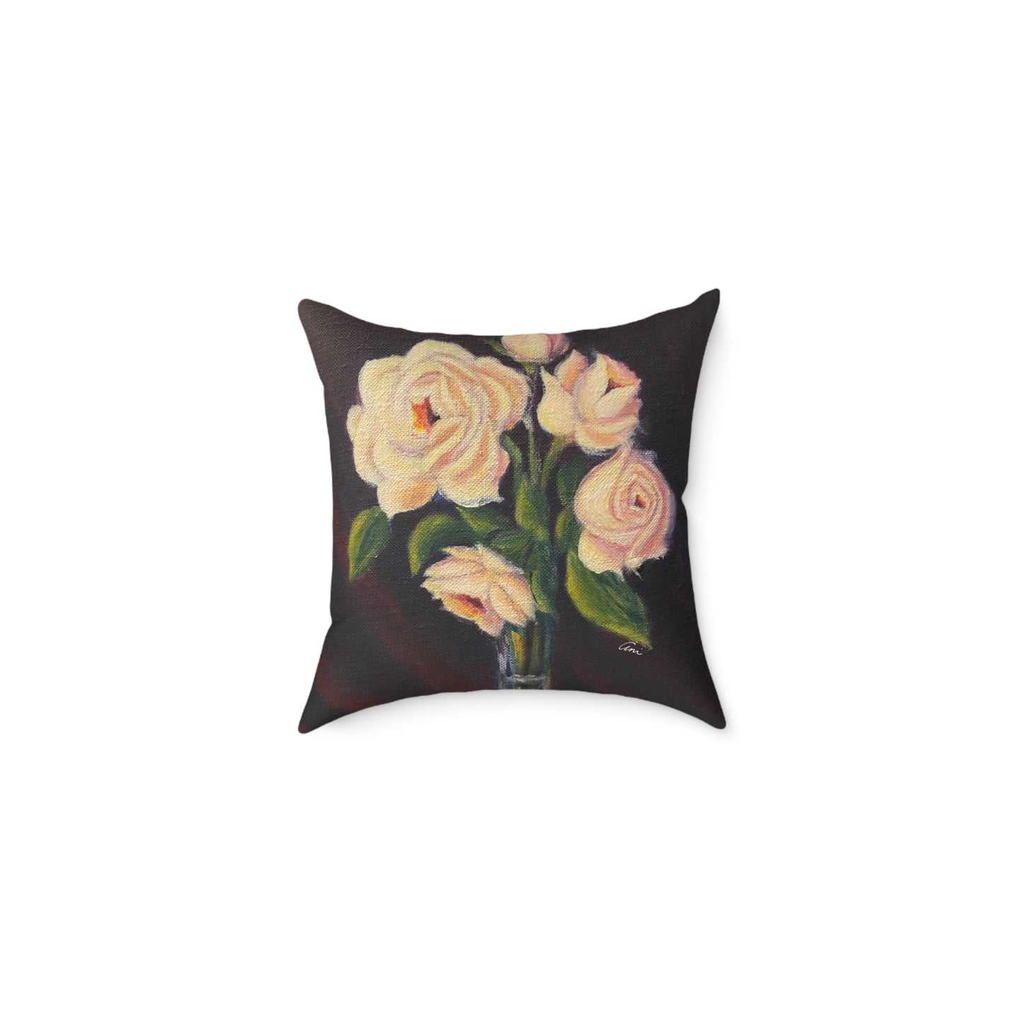 Five Roses Poly Canvas Pillow