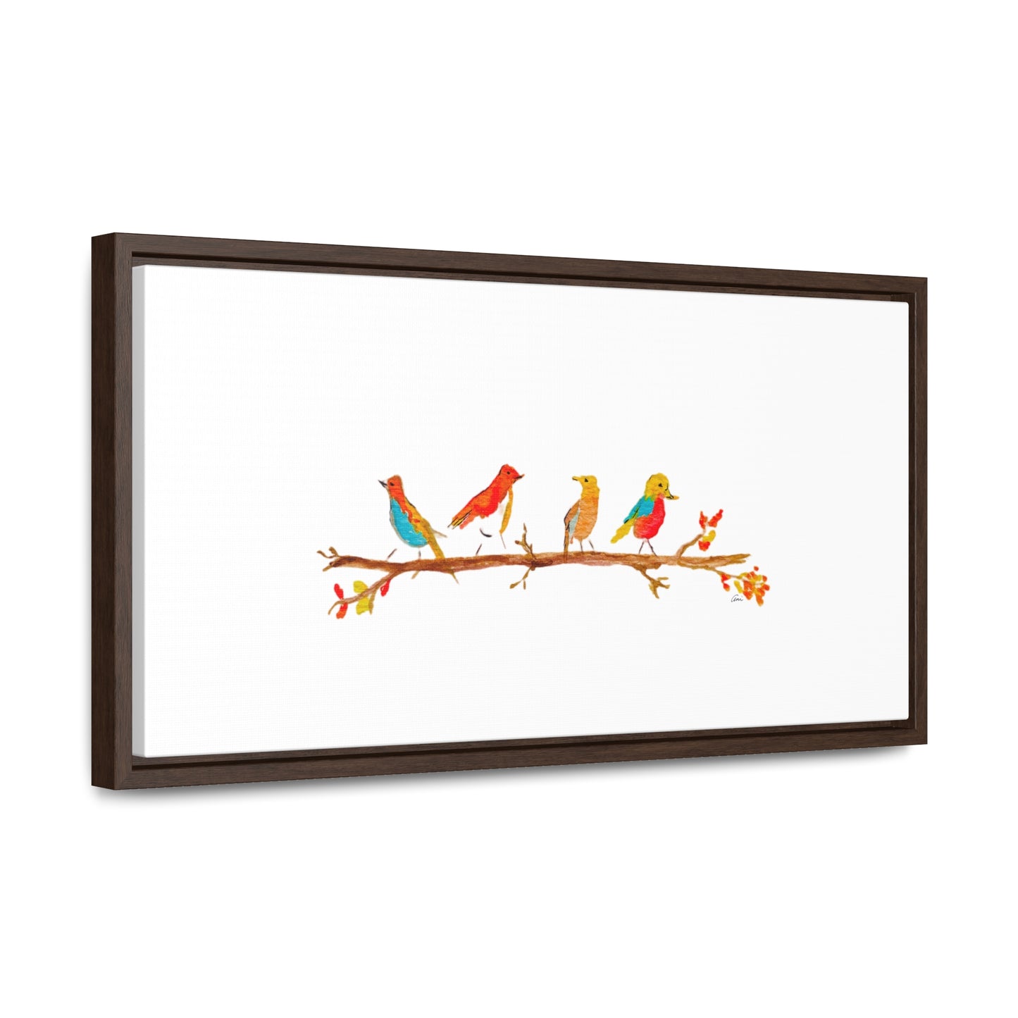 Birds on a Branch Gallery Canvas Wrap with Horizontal Frame