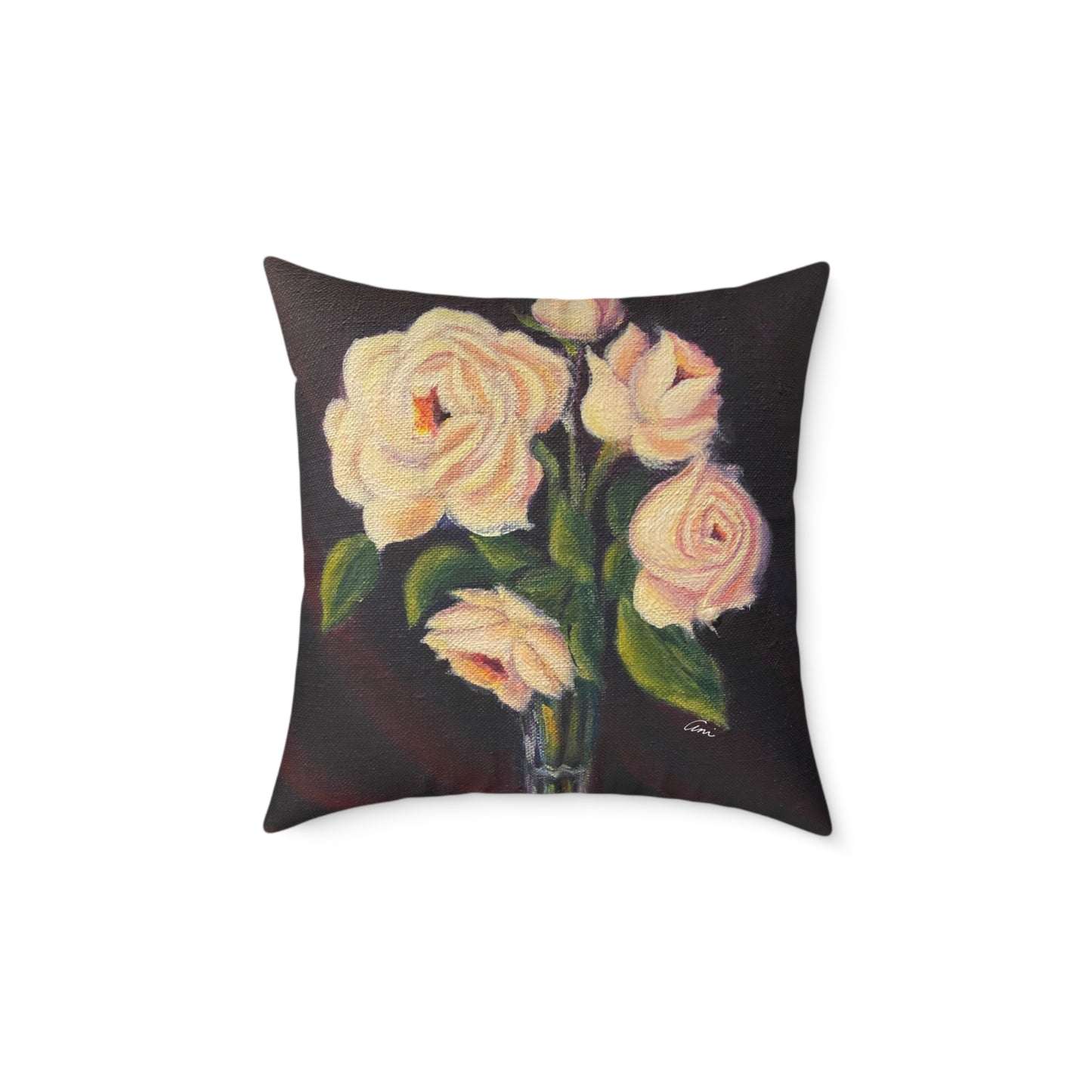 Five Roses Poly Canvas Pillow