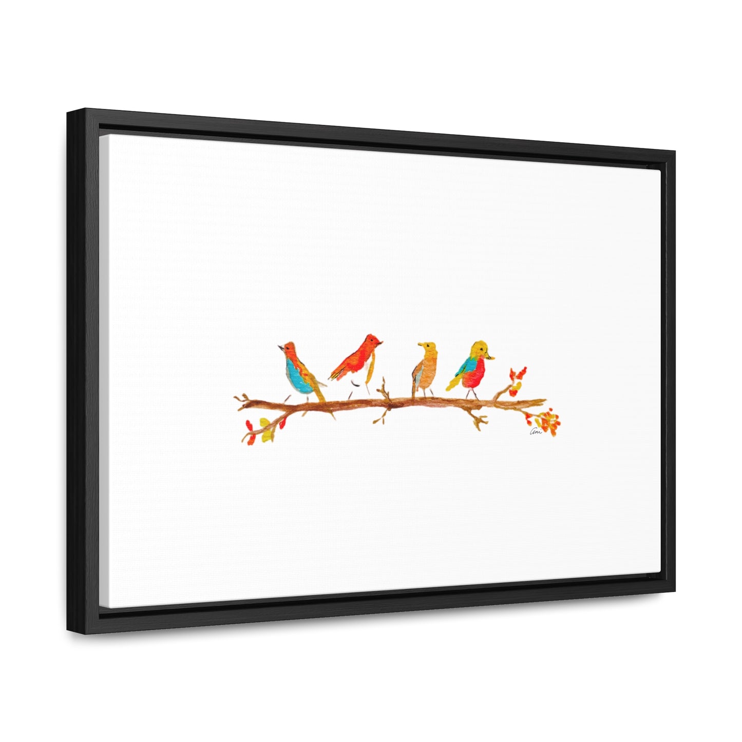 Birds on a Branch Gallery Canvas Wrap with Horizontal Frame